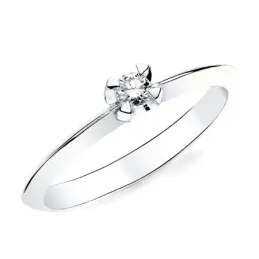 Solitario oro blanco 18k 1 diamante brillante 0,100ct. [AB2829]