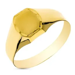 Sello oro 18k infantil liso hueco detalle borde tallado