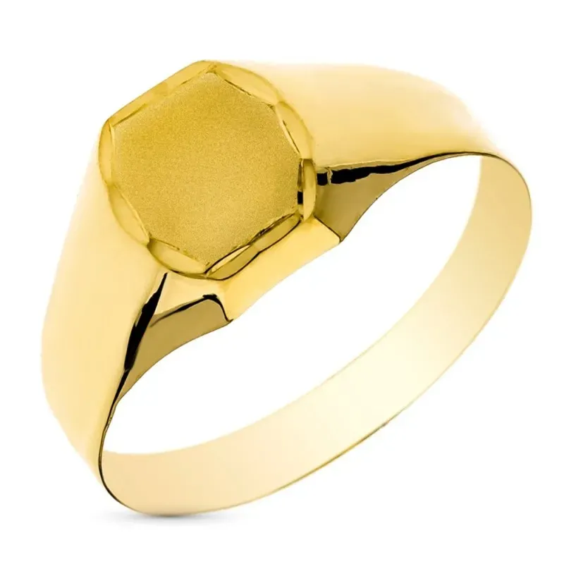 Sello oro 18k infantil liso hueco detalle borde tallado