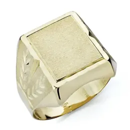 Sello oro 18k caballero tallado hueco cabeza cuadrada