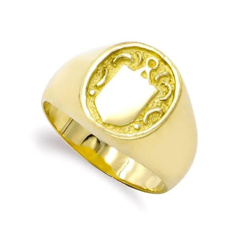 Sello oro 18k hombre heráldico cabeza ovalada
