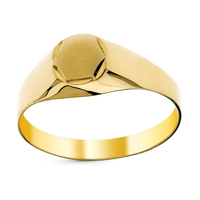Sello oro 9k bebé 5 mm. liso detalles tallados hueco