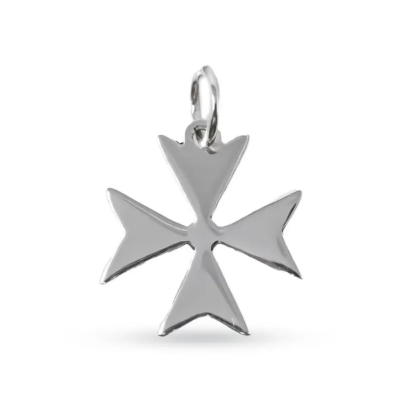 Cruz de Malta Colgante en Plata de Ley 925m macizo de 20 mm. emblema