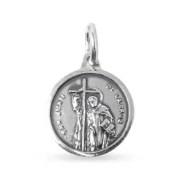 San Juan de la Cruz Medalla Religiosa Plata Ley 925m maciza 17 mm.. G