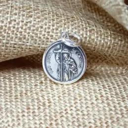 San Juan de la Cruz Medalla Religiosa en Plata de Ley 925m maciza de