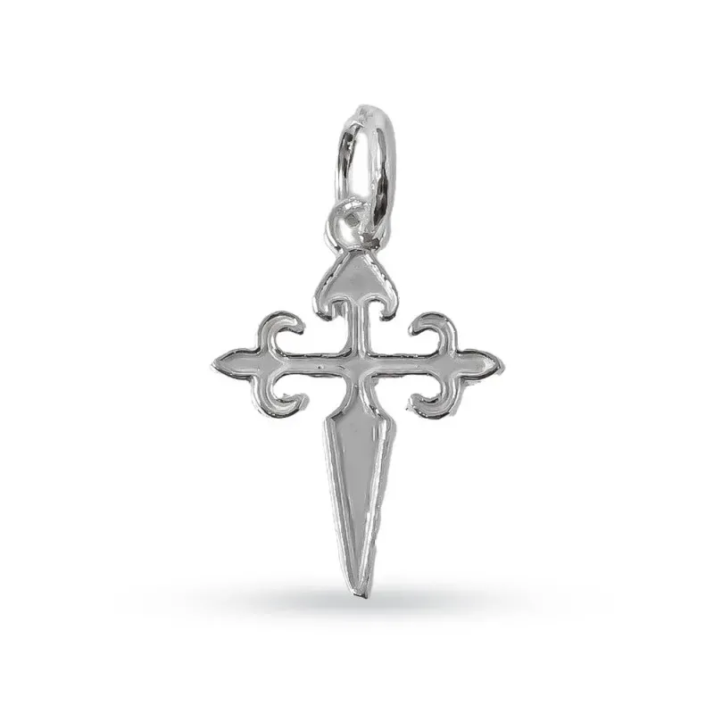 Cruz de Santiago Colgante en Plata de Ley 925m macizo de 24 mm. disti