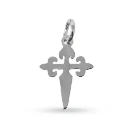 Cruz de Santiago Colgante en Plata de Ley 925m macizo de 24 mm. disti