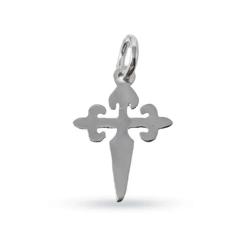 Cruz de Santiago Colgante en Plata de Ley 925m macizo de 24 mm. disti