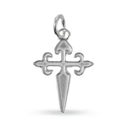 Cruz de Santiago Colgante en Plata de Ley 925m macizo de 32 mm. disti