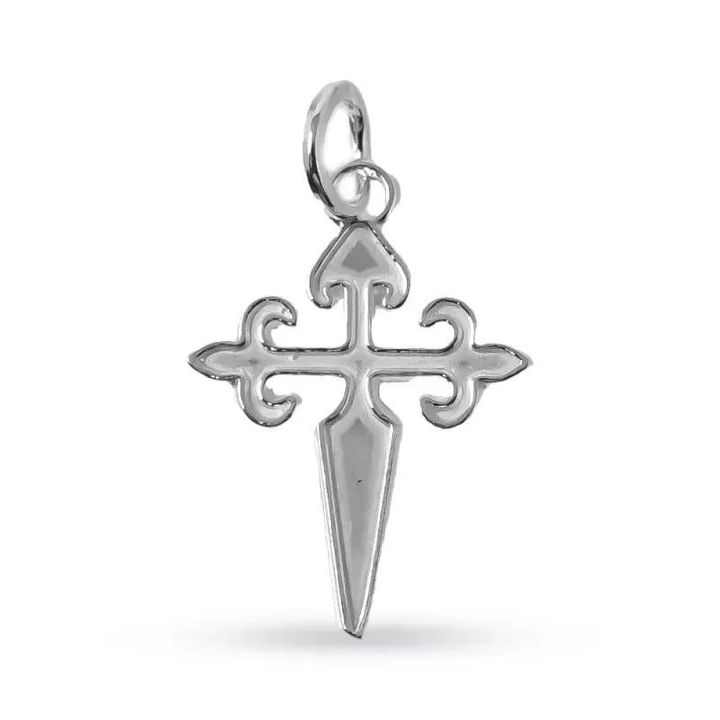 Cruz de Santiago Colgante en Plata de Ley 925m macizo de 32 mm. disti