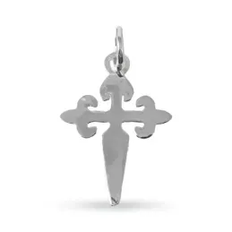 Cruz de Santiago Colgante en Plata de Ley 925m macizo de 32 mm. disti