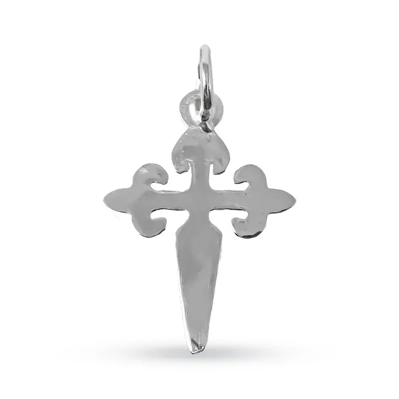 Cruz de Santiago Colgante en Plata de Ley 925m macizo de 32 mm. disti