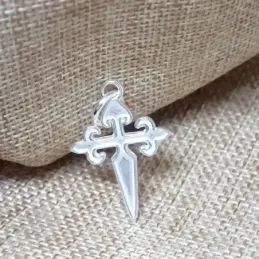 Cruz de Santiago Colgante en Plata de Ley 925m macizo de 32 mm. disti