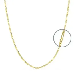 Cadena oro 18k unisex 40 cm. hueca 3x1 eslabón 1.5 mm.