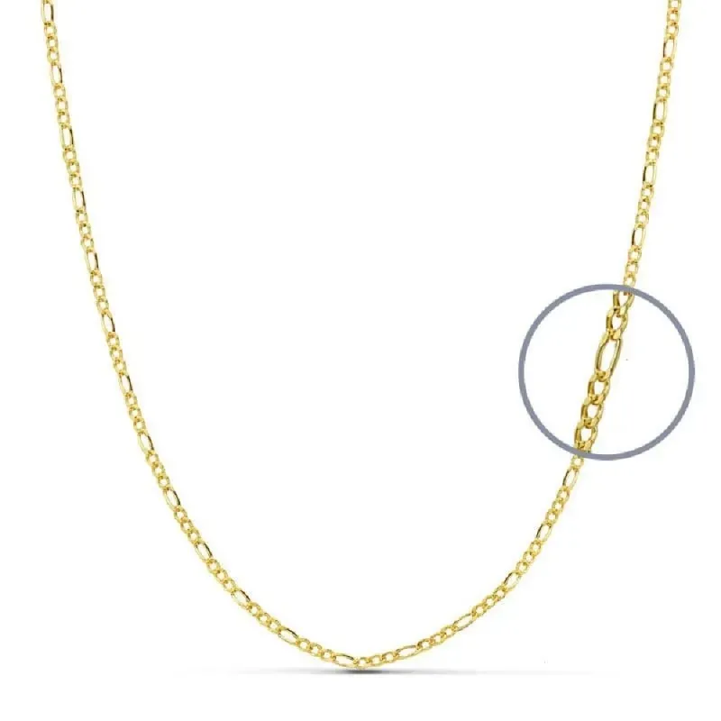 Cadena oro 18k unisex 40 cm. hueca 3x1 eslabón 1.5 mm.