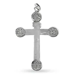 Cruz Crucifijo Colgante Latón 94 mm. representación JHS Cáliz Anuncia