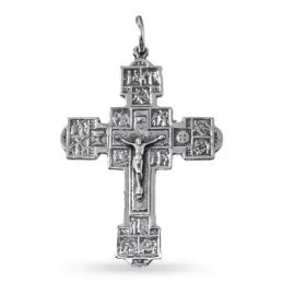 Cruz de la Pasión Colgante de Latón con 69 mm. representación Viacruc