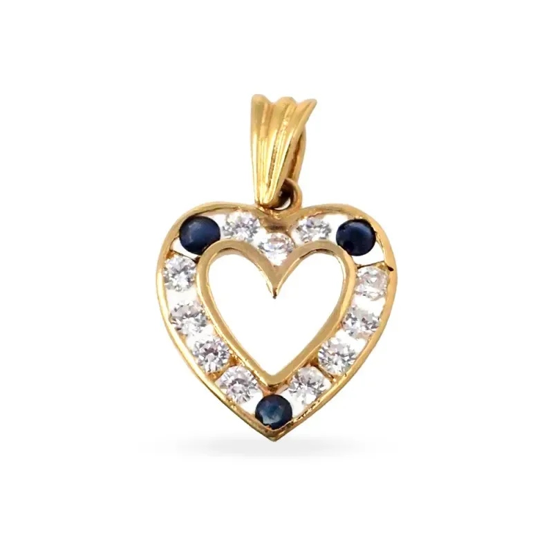 Colgante oro 18k circón zafiro [441]