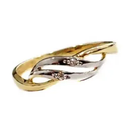 Sortija oro 18k bicolor circonita [484S]