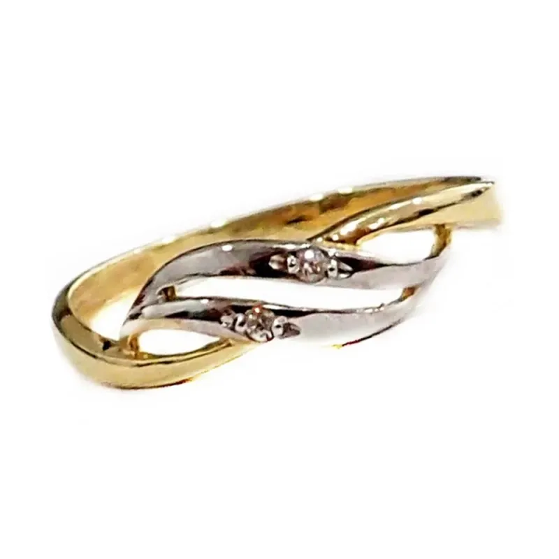 Sortija oro 18k bicolor circonita [484S]