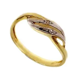Sortija oro 18k bicolor circonita [484S]