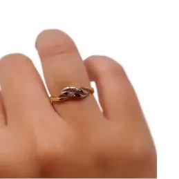 Sortija oro 18k bicolor circonita [484S]