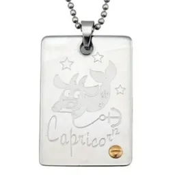 Colgante acero y oro 18k horóscopo zodíaco Capricornio [4976]