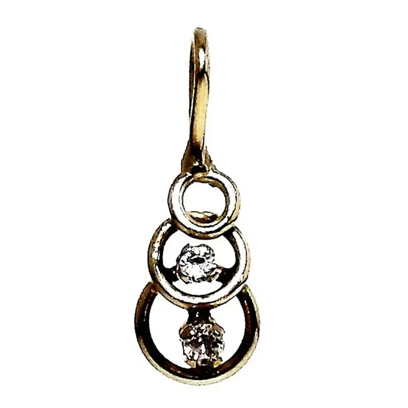 Colgante oro 18k aros circonitas [243]