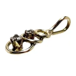 Colgante oro 18k aros circonitas [243]