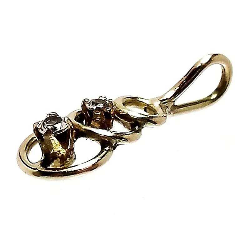 Colgante oro 18k aros circonitas [243]
