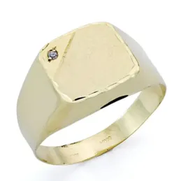 Sello oro 18k caballero circonita hueco [7522]
