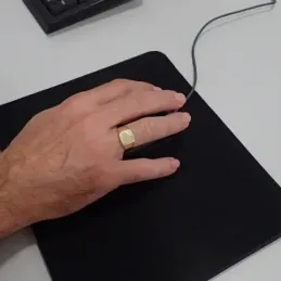 Sello oro 18k caballero circonita hueco [7522]