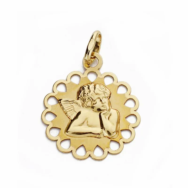 Medalla oro 9k ángel 18mm. calada redonda [AA1753]