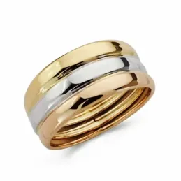 Sortija oro 18k tricolor aros lisos  [AA1943]