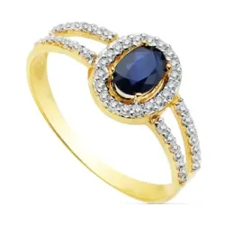 Sortija oro 18k bicolor zafiro circonitas [AA2238]