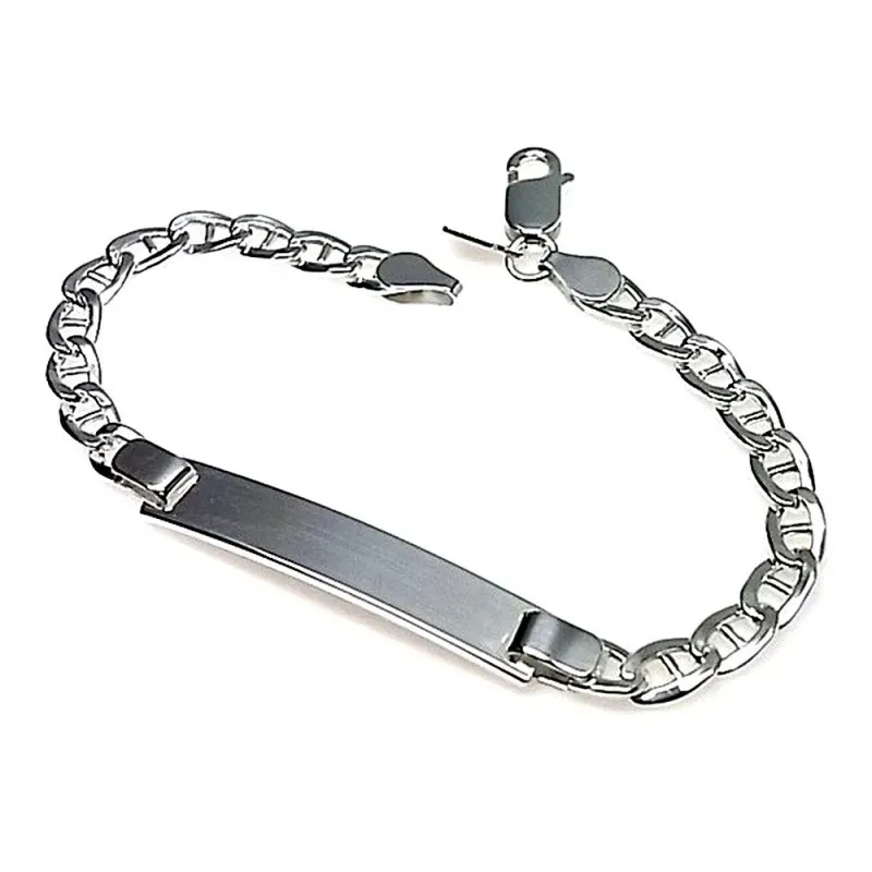 Esclava plata ley 925m lisa hueca ancla [AB0520]