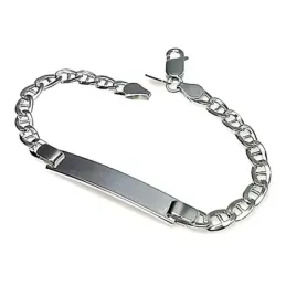 Esclava plata ley 925m lisa hueca ancla [AB0520GR]