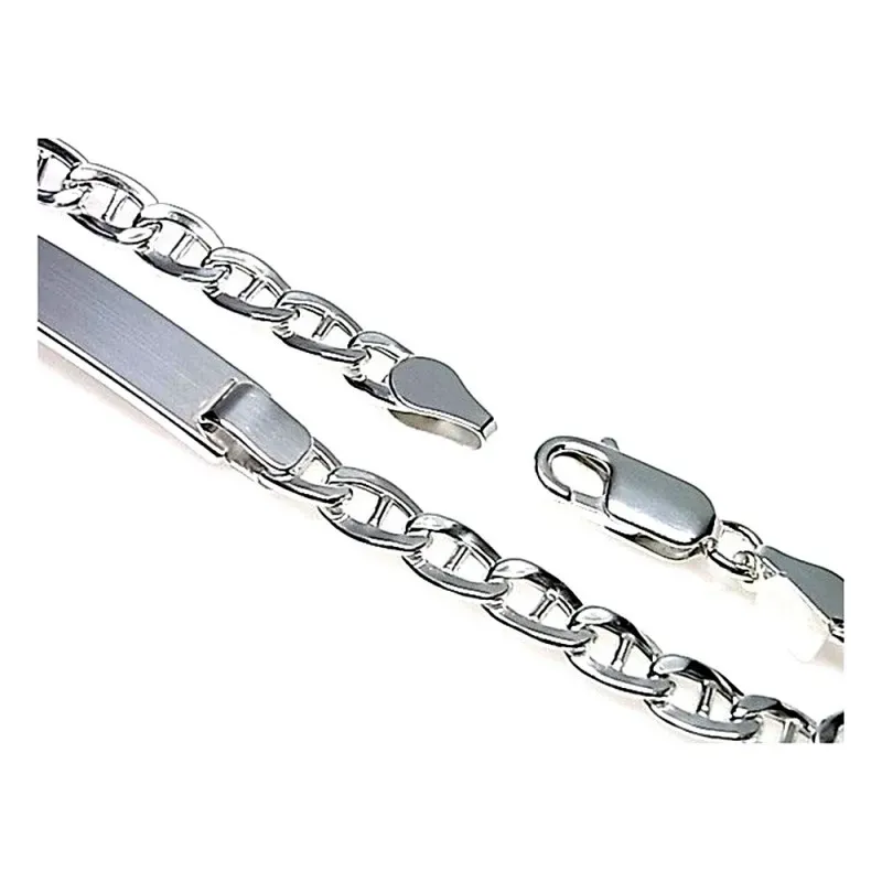 Esclava plata ley 925m lisa hueca ancla [AB0520GR]
