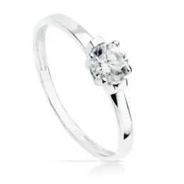 Solitario oro blanco 18k  circonita 1.5mm.  [AB2314]