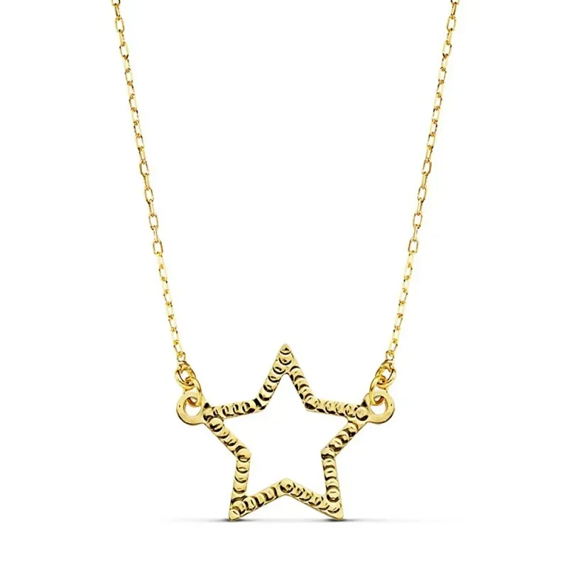 Colgante gargantilla oro 18k 45cm. estrella 14x11mm.  [AB2360]