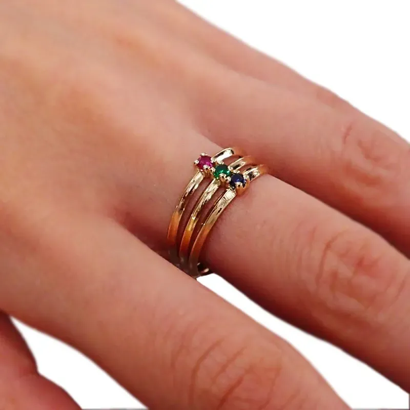 Sortija oro 18k piedras roja azul verde [AB2416]