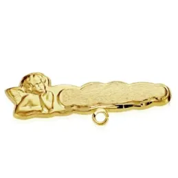 Alfiler oro 18k ángel bebé 28mm. tallado [AB2814]