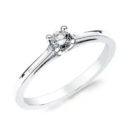 Solitario oro blanco 18k 1 diamante brillante 0,150ct. [AB2827]