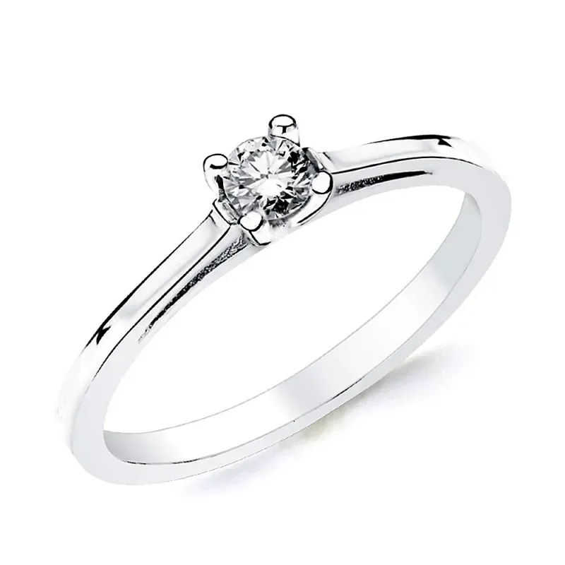 Solitario oro blanco 18k 1 diamante brillante 0,150ct. [AB2827]