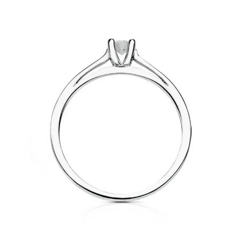 Solitario oro blanco 18k 1 diamante brillante 0,150ct. [AB2827]