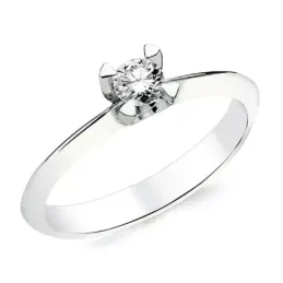 Solitario oro blanco 18k 1 diamante brillante 0,200ct. [AB2831]