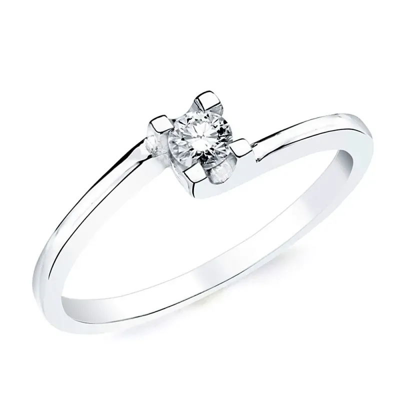 Solitario oro blanco 18k 1 diamante brillante 0,150ct. [AB2833]