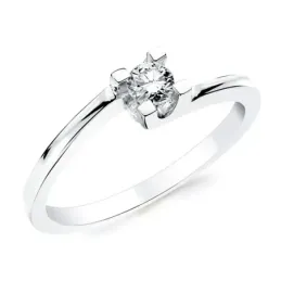 Solitario oro blanco 18k 1 diamante brillante 0,200ct. [AB2834]