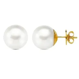 Pendientes oro 18k perla cultivada 12-12,5mm. [AB2840]