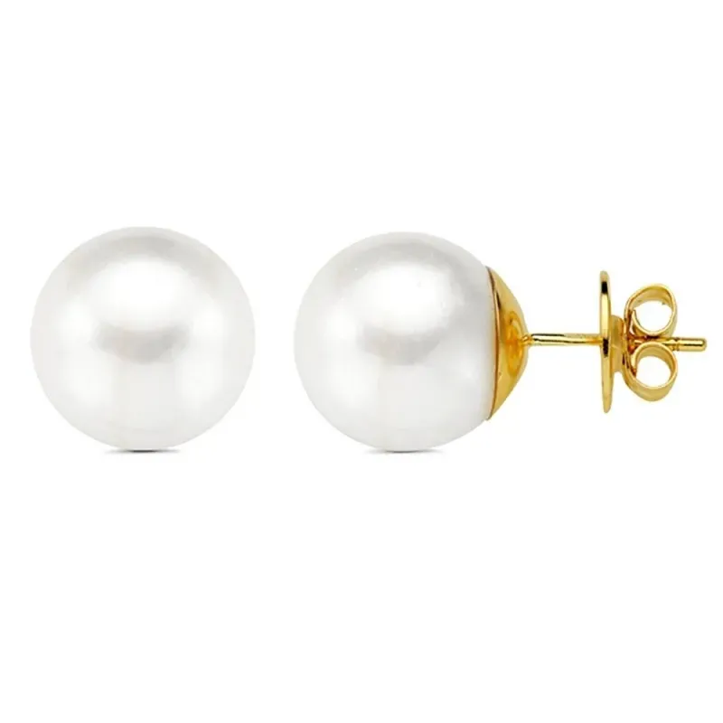 Pendientes oro 18k perla cultivada 12-12,5mm. [AB2840]